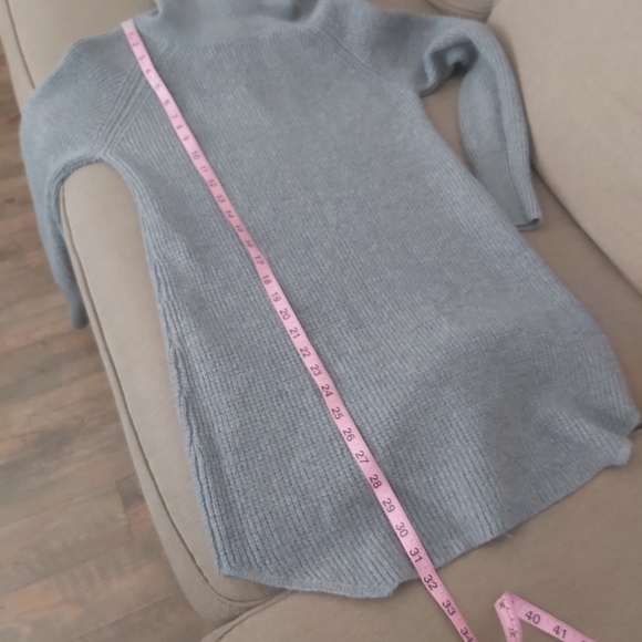Aritzia Wilfred Free gray merino wool turtleneck knit sweater dress long line - Picture 11 of 14